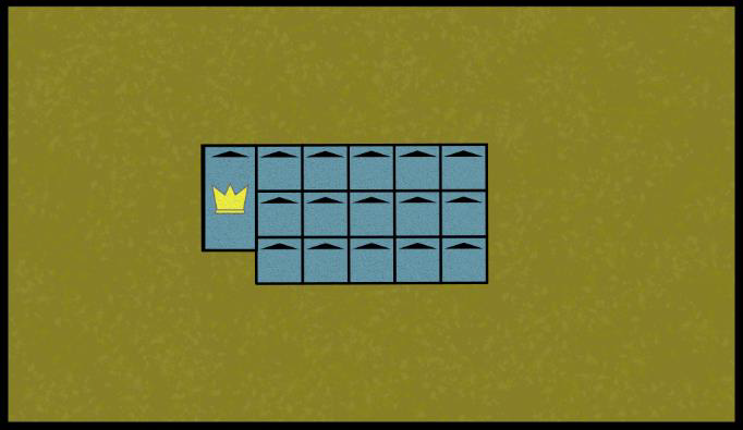 Diagram showing a character whose footprint doesn't fit neatly into the unit, placed at the side instead.