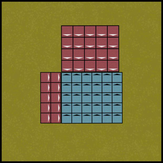 Diagram illustrating the Halberdiers, Orcs, and Goblins multiple combat example.